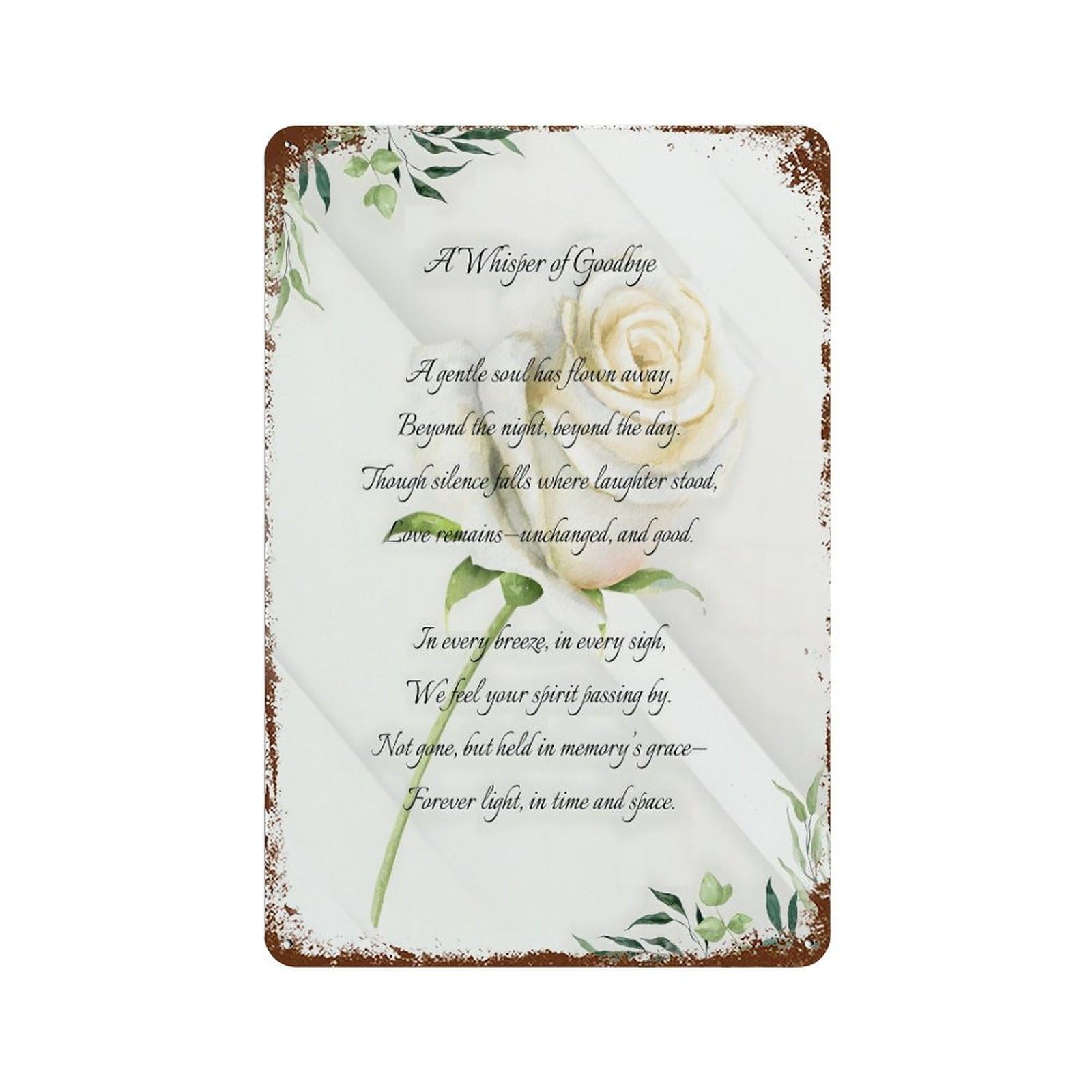 xiaoxiaoshen Beautiful Funeral Poem Wall Decor Art Metal Tin Poster Modern Home Decor Art Home Bar Shop Decorations Vintage Sign 30x20cm