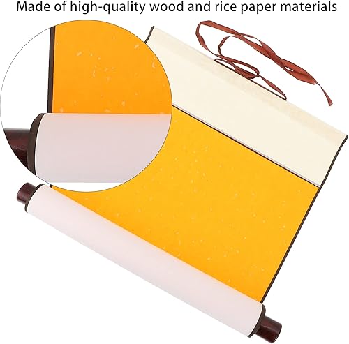 Miniatura 25 de EXCEART Pergaminos colgantes en blanco de caligrafía china, rollos de dibujo, papel para colgar en la oficina, 1 unidad, blanco