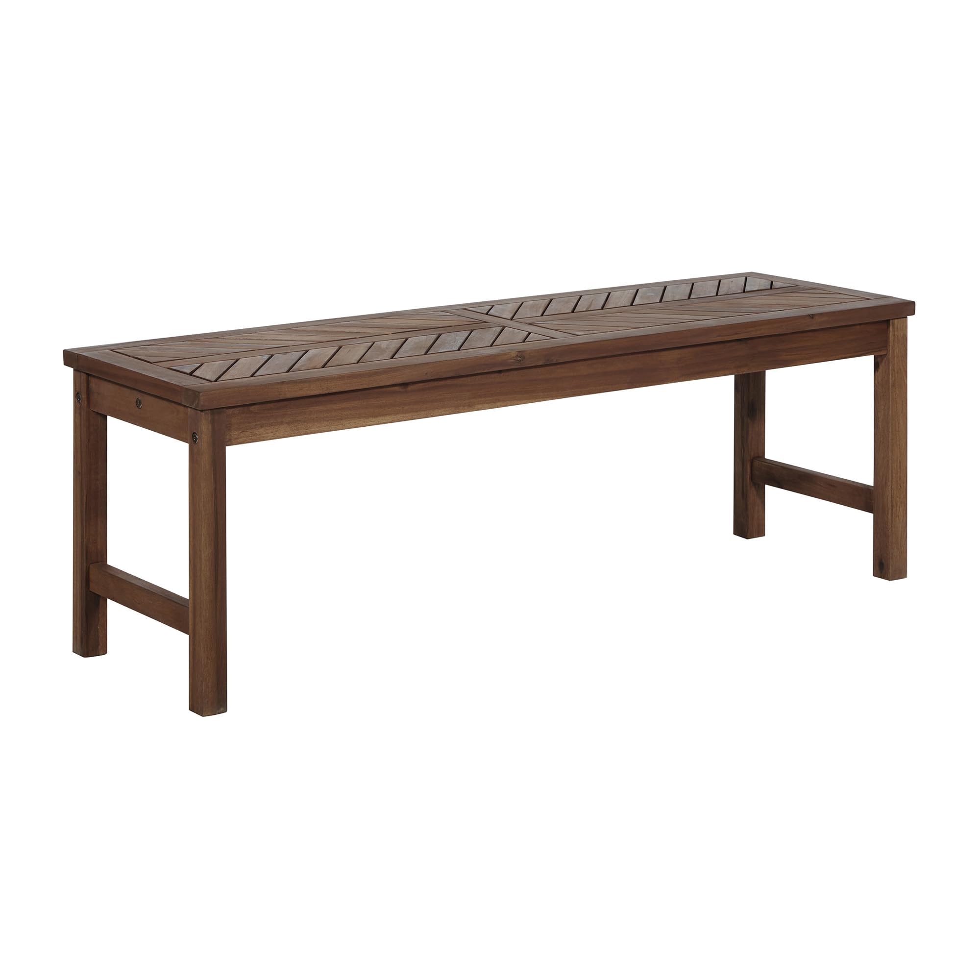 GOWE Modern Top Solid Wood Patio Bench - Dark Brown