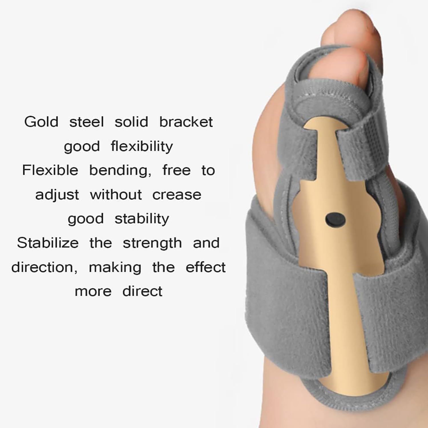 Corrector de juanetes, férula en valgo del pulgar con separador de dedos, se puede doblar a voluntad para ajustar la fuerza, para la superposición del valgo del pulgar del hueso del pie, alivio d