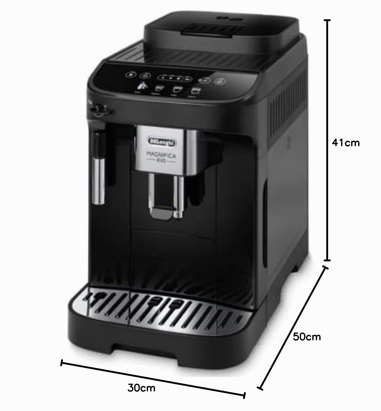 De'Longhi Magnifica Evo ECAM290.22.B, Machine à Café Automatique avec Buse à Lait, Machine Compacte de Grain à Tasse, Mousse de Lait Manuel, 4 Recettes, Écran Tactile Couleur, Noir