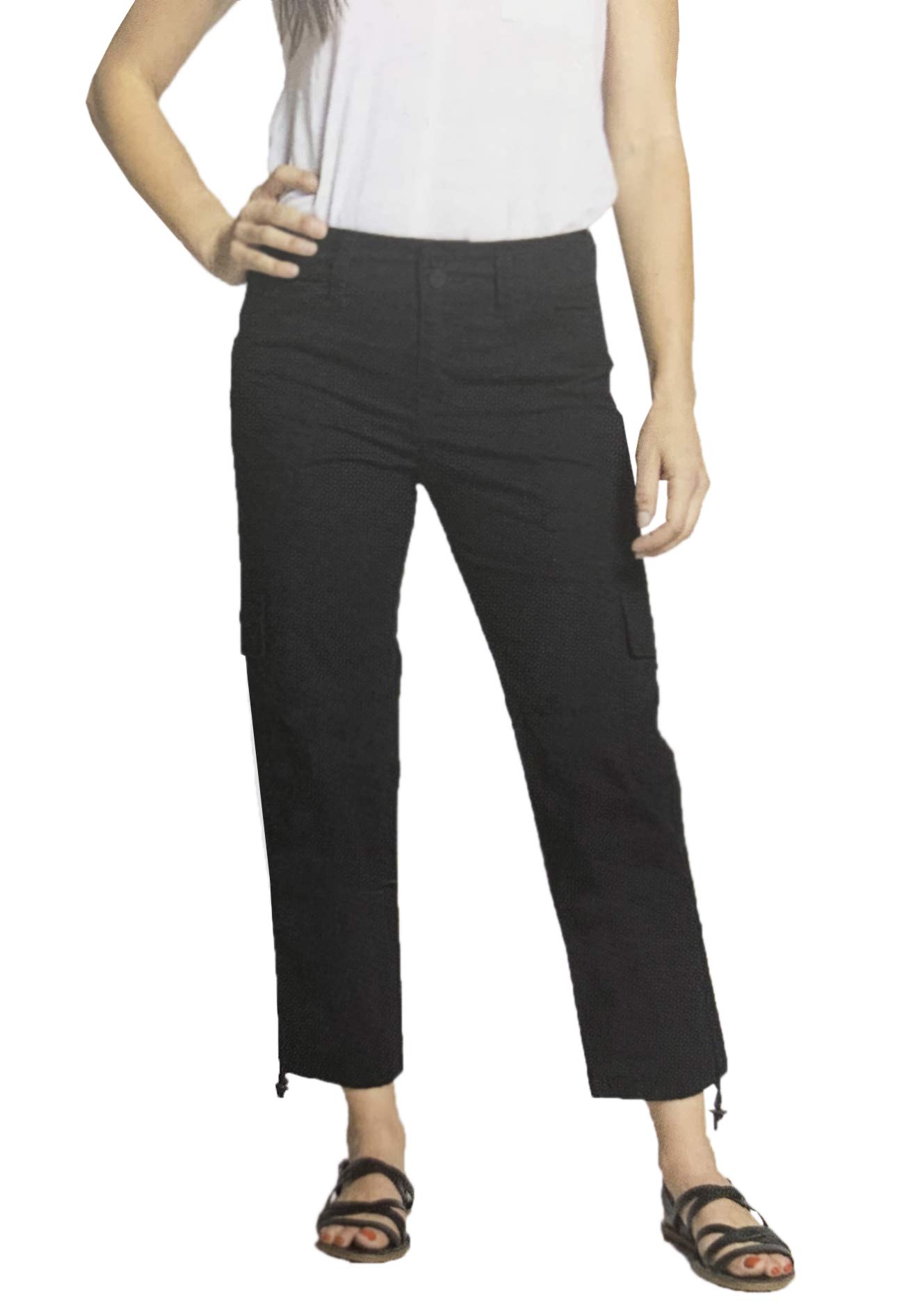 Blossom Clover Ladies Cargo Ankle Pants Black 6