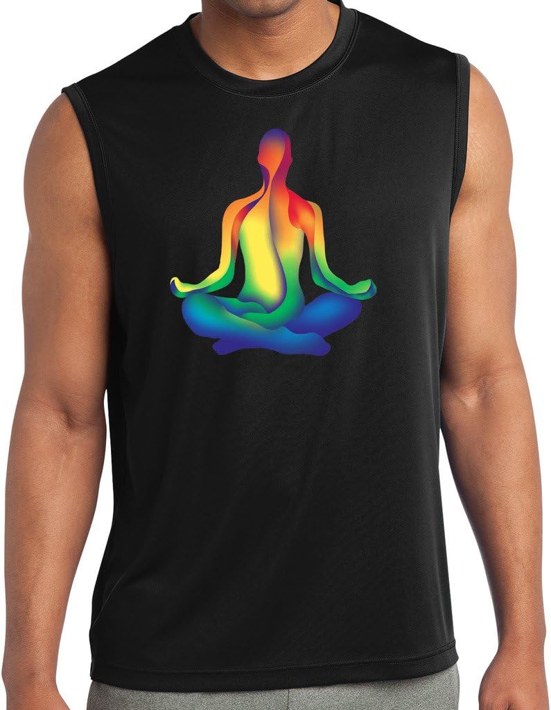 Yoga Clothing For You Mens Chakra Lotus Pose Muscle Tee