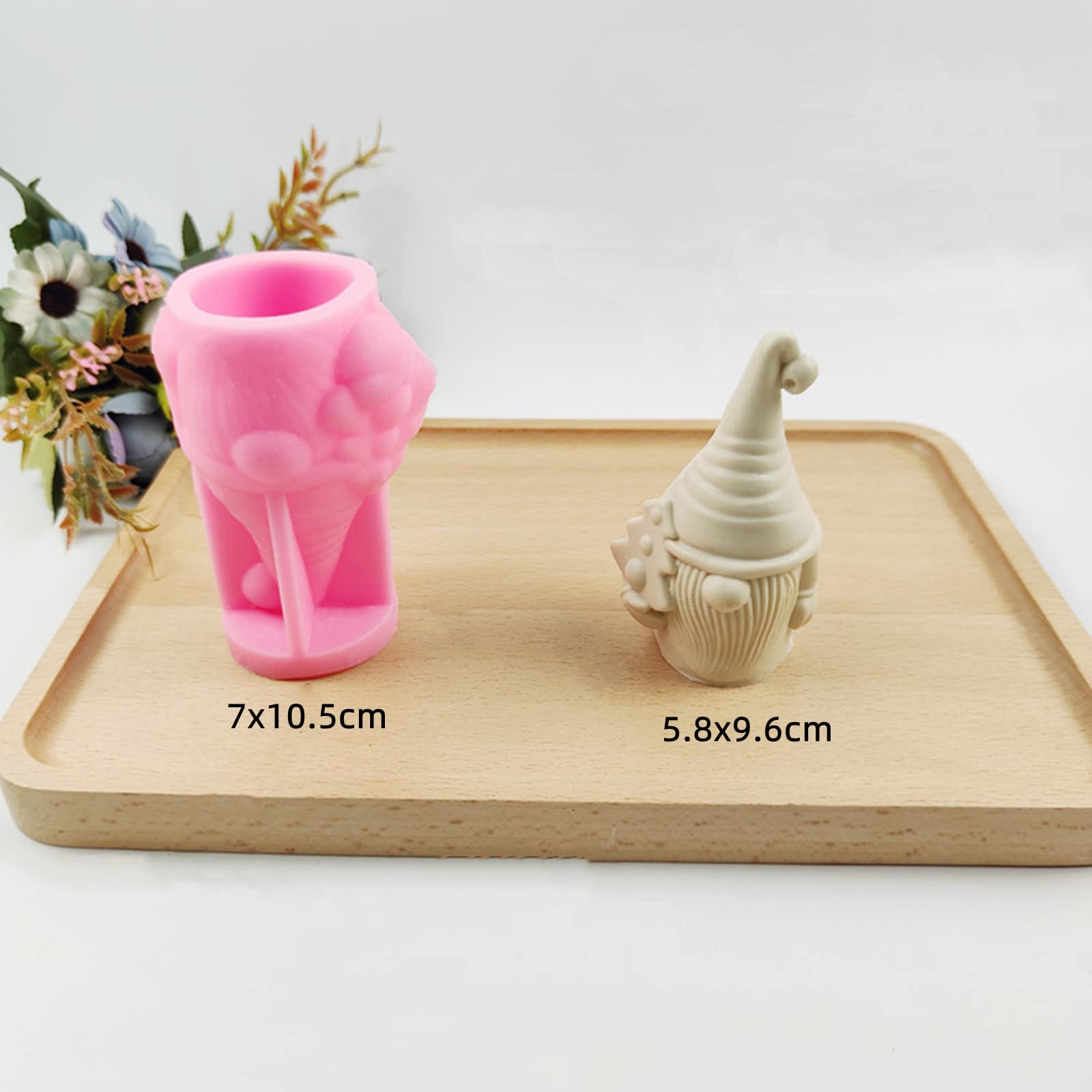 Xidmold 3D Christmas Gnome Candle Mold Santa Claus Silicone Mold Epoxy Resin Mold for Aromatherapy Candle, Soap, Wax, Polymer Clay, Plaster Ornament, Resin Art Craft