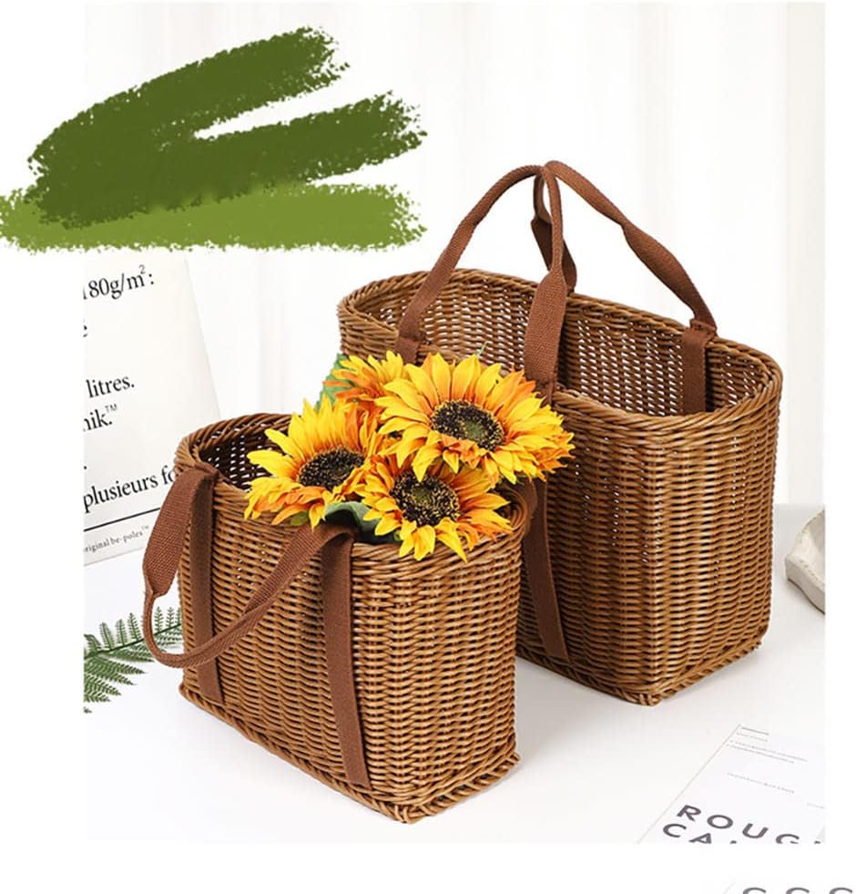 Textile Bag, Grocery Basket, Vegetable Storage Basket raw Materials, Hand Woven, Large Capacity - can be Used to Store Fruits and Vegetables, sundry, etc, Picnic Essentials
