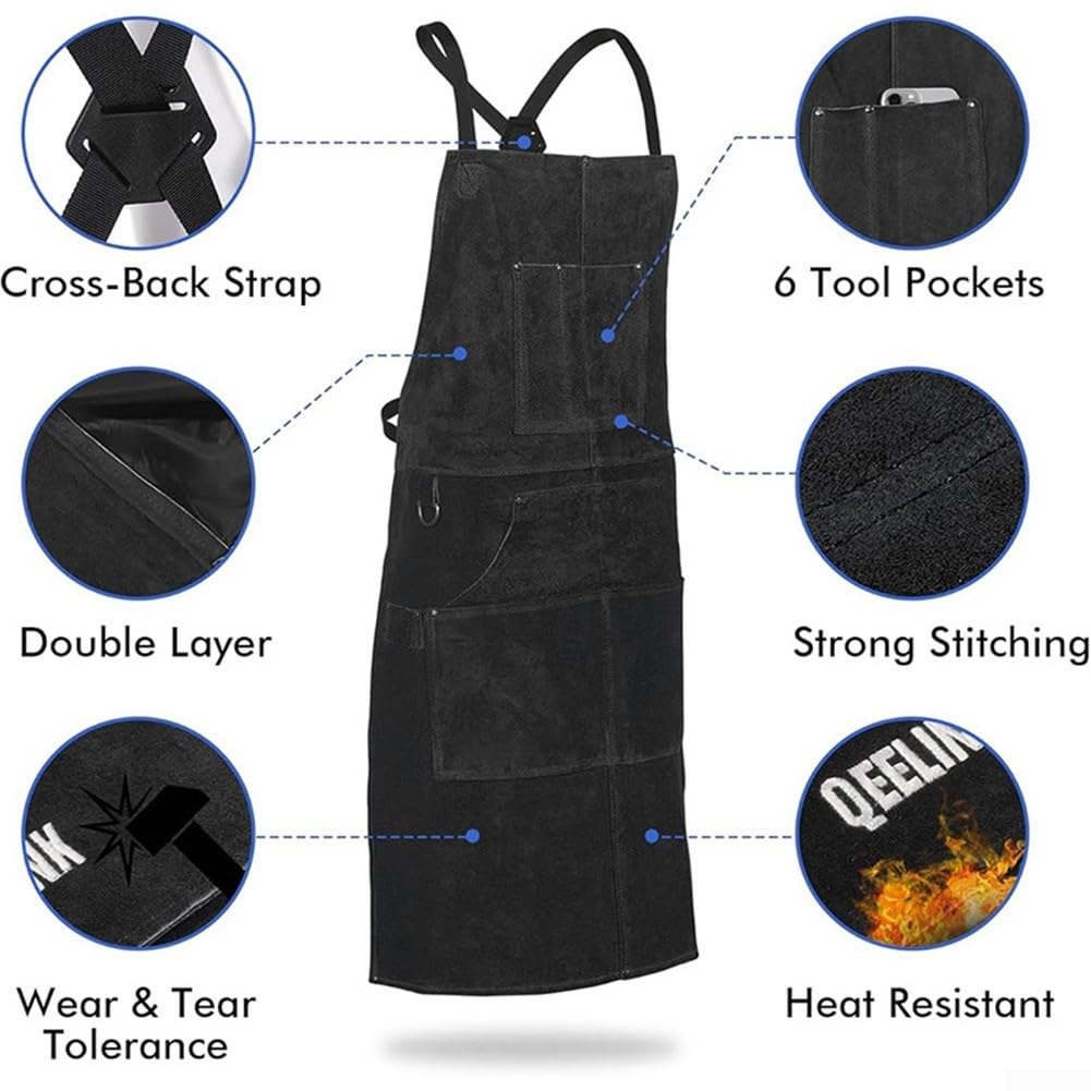 Delantal protector para forja metalurgia carpintería