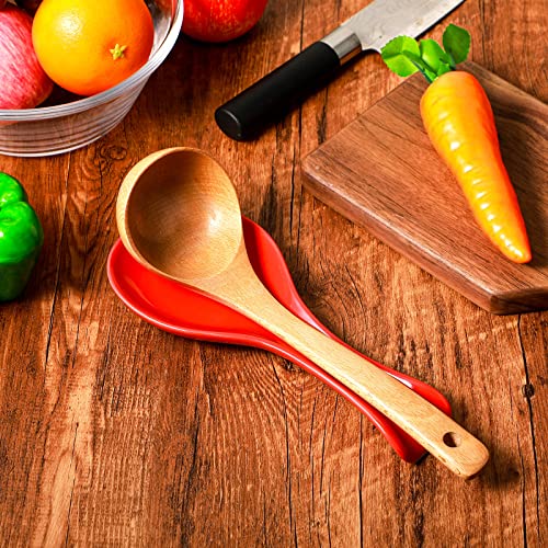 Image of Patelai Ceramic Spoon Rest Spoon Holder Stovetop for Kitchen Stove Coffee Bar Accessories Christmas Gift(Red,Classic Style)
