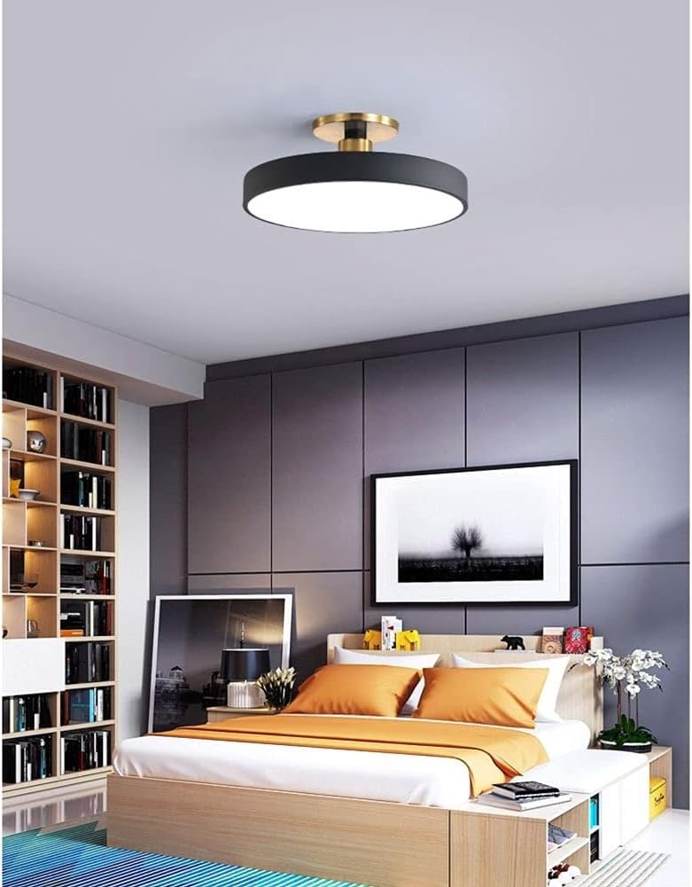 Lampa sufitowa LED do salonu, sypialni, jadalni, kuchni, przedpokoju, przedpokoju, przedpokoju (ciemna, 50 cm)