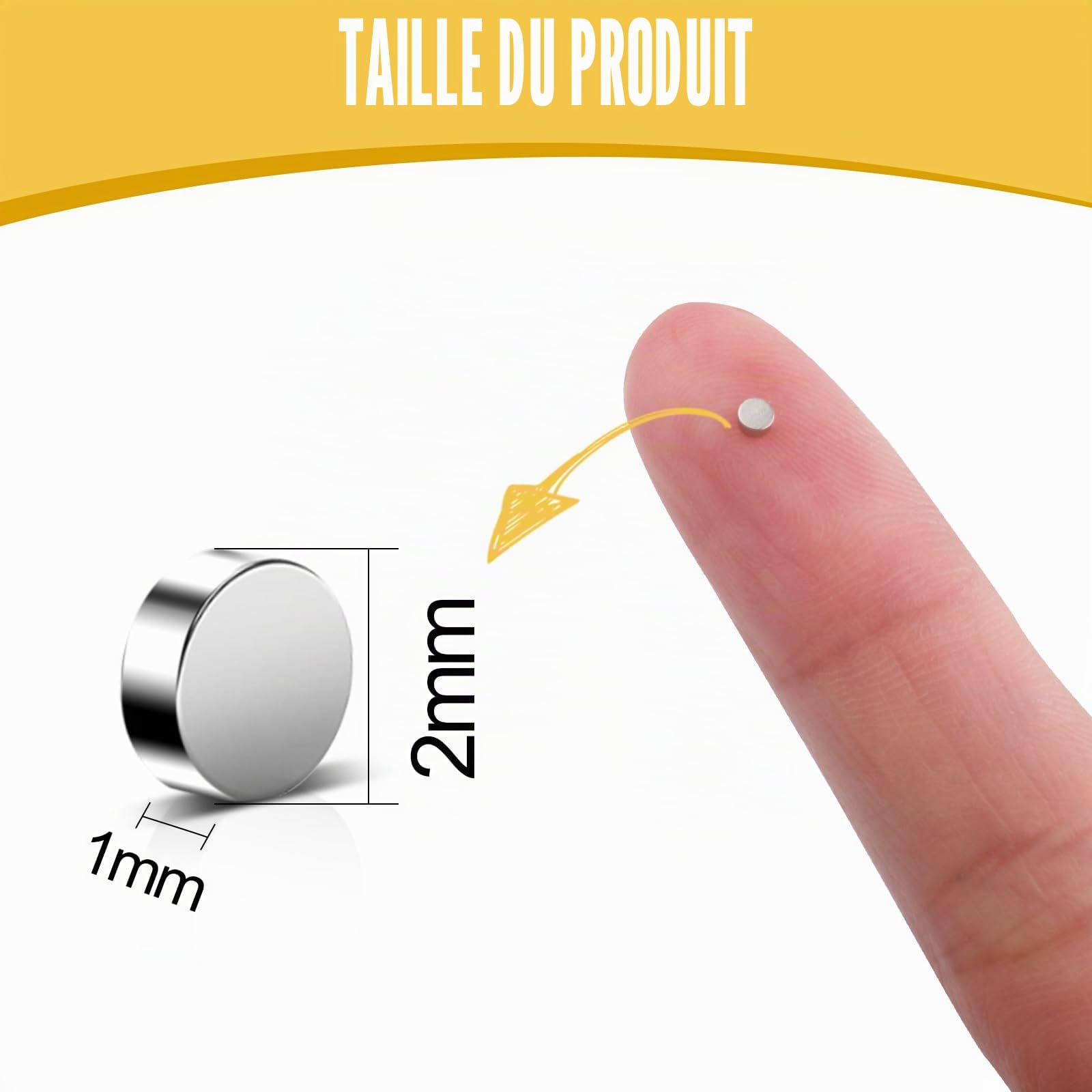 FPMYB 300PCS Petits 2x1 mm Aimants Néodyme Aimants Puissants Aimants pour Tableau Magnétique, Réfrigérateur, Tableau Blanc, Images,Carte,Calendrier