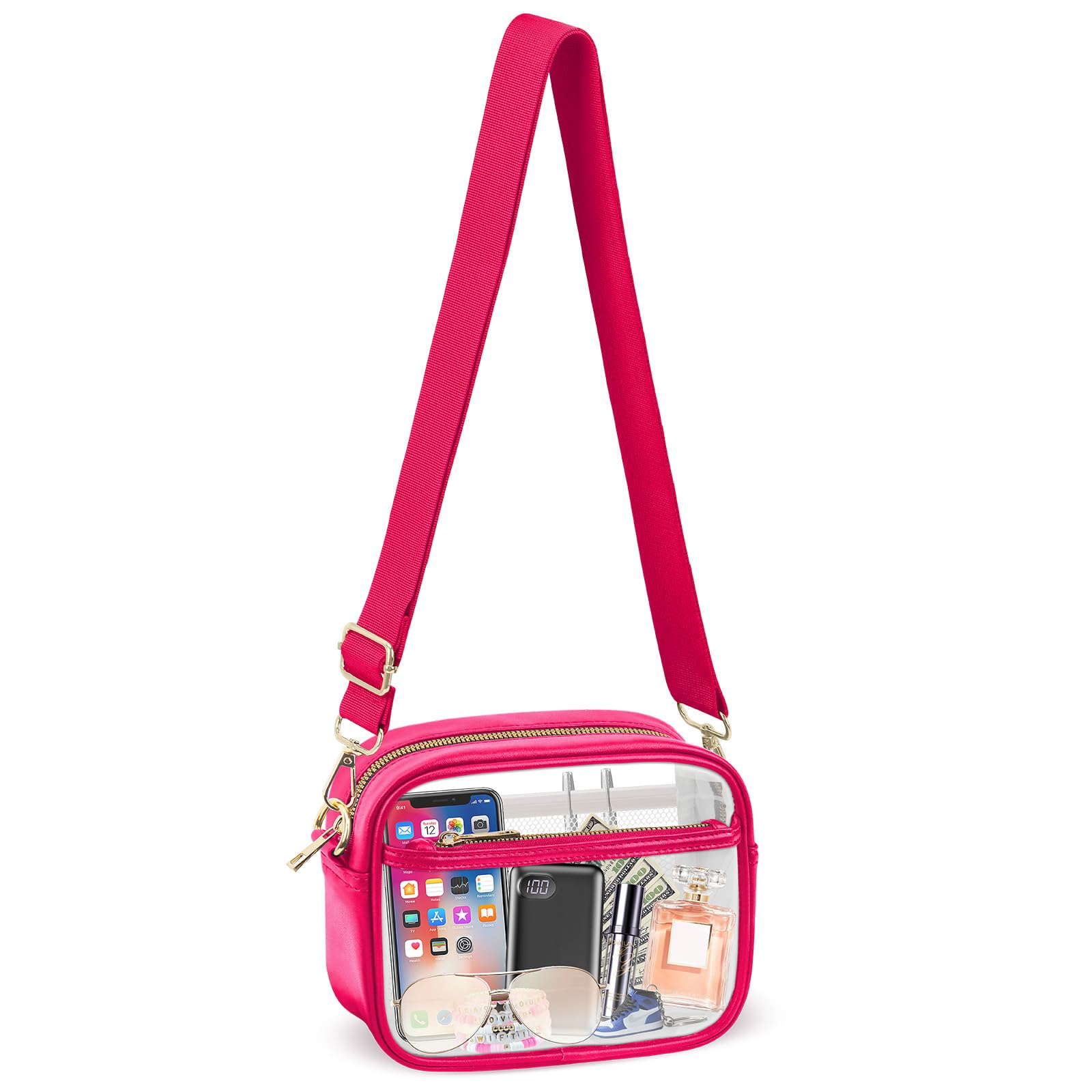 KETIEE Clear Crossbody Bag, Stadium Approved Clear Purse Bag for Concerts Sports Events Festivals