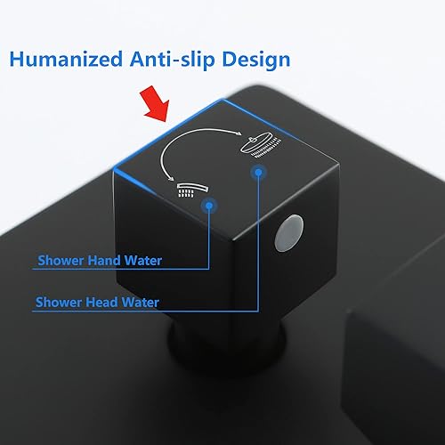 Miniatura 4 de Válvulas de ducha de montaje en pared, válvula de mango de ducha de 2 funciones, válvula de equilibrio de presión áspera, mezclador de válvula de