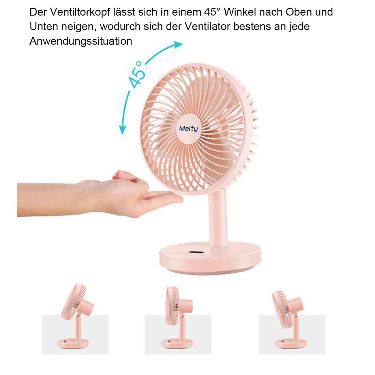 Standventilator 40W Mit Oszillation - 3 Stufen Schwarz 36cm