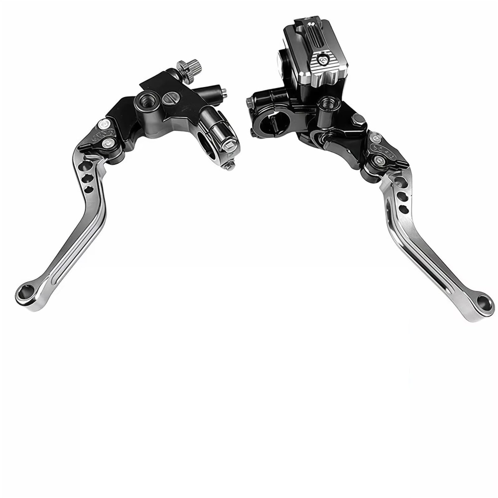 BeiZhengbhD Clutch Lever Handlebar for Hydraulic Brake Clutch Lever Kit with 7/8" Throttle Grip 22mm Master Cylinder Motorcycle Handlebars Conversion Accessories(Titanium)