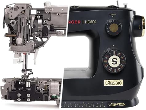 SINGER Heavy Duty 500 Classic Mechanical Sewing Machine Extra High Presser Foot 32 Stitches Extra Sturdy Metal Frame and Free Arm