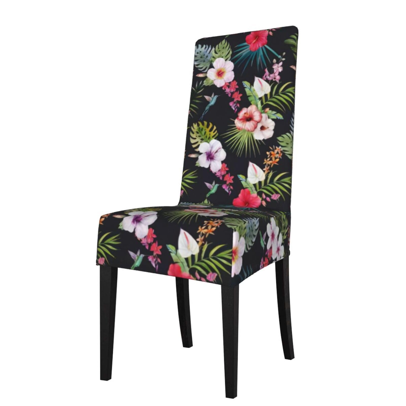 HLSBSSL floral Printed dining chair covers, wrinkle-resistant and iron-free, suitable for hotels, banquets, and conferences