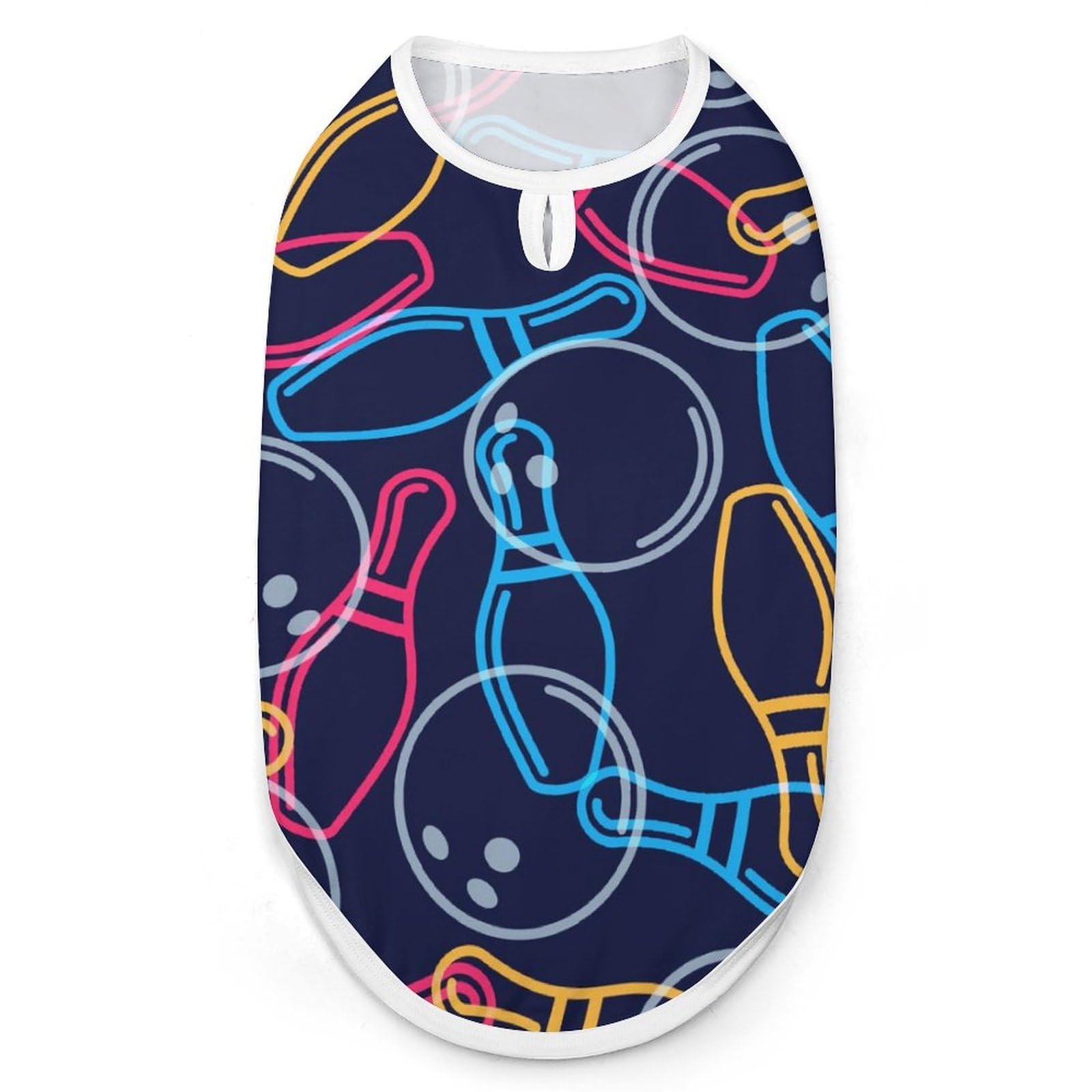 Bowling Ball Bowling Pins Dog Shirts Clothes Pet T Shirt Vest Lightweight Costume for Puppy Kitty Cats M