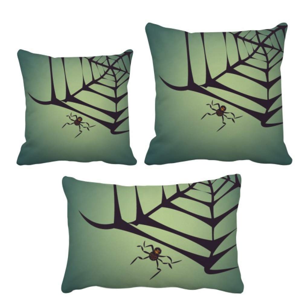 Housse de coussin filet d'araignée noire Halloween taie oreiller déco maison