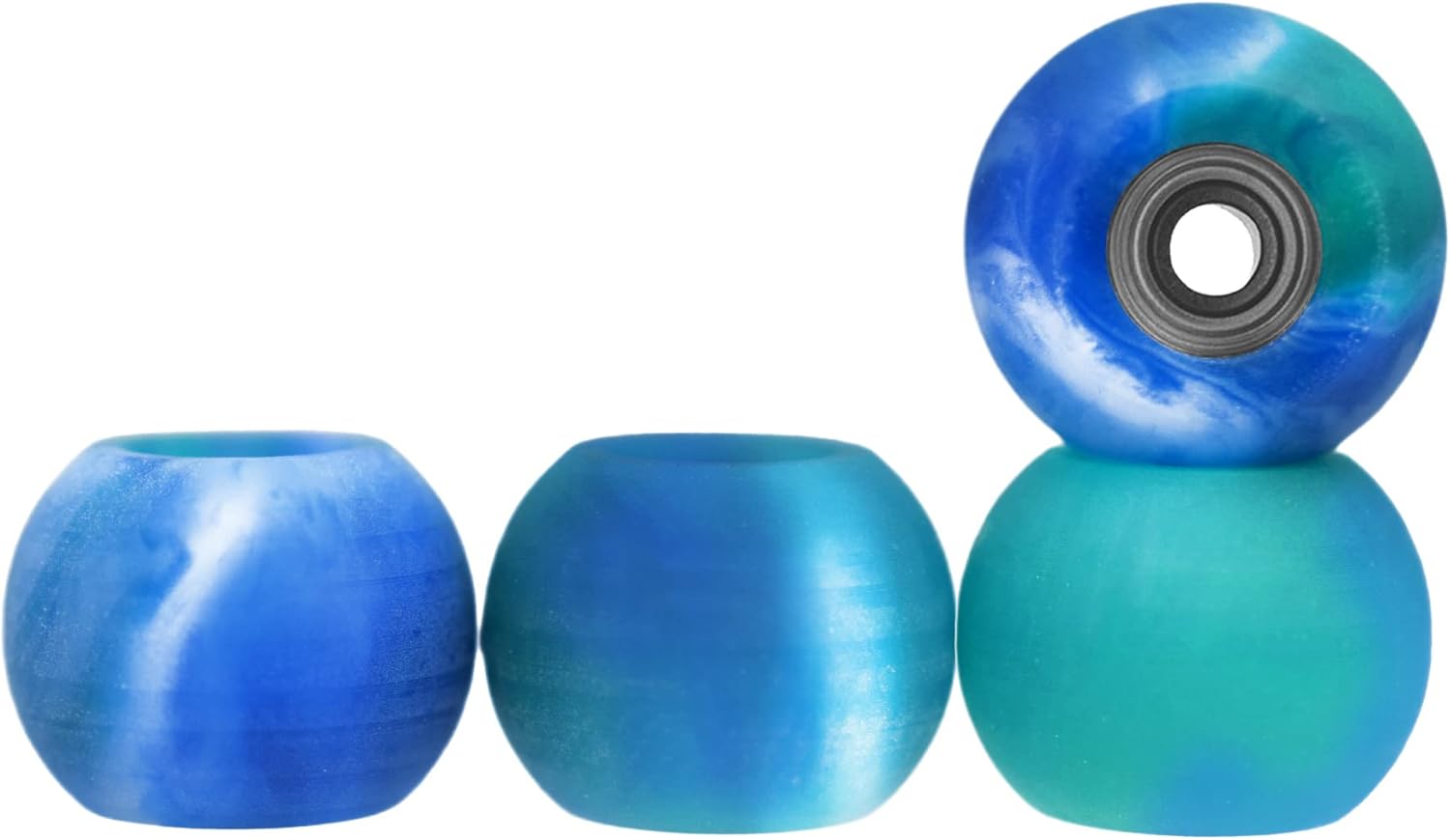 Teak Tuning Apex 61D Urethane Fingerboard Wheels - Globe Shape, 8.3mm Diameter - ABEC-9 Stealth Bearings - Made in The USA - Mars Colorway