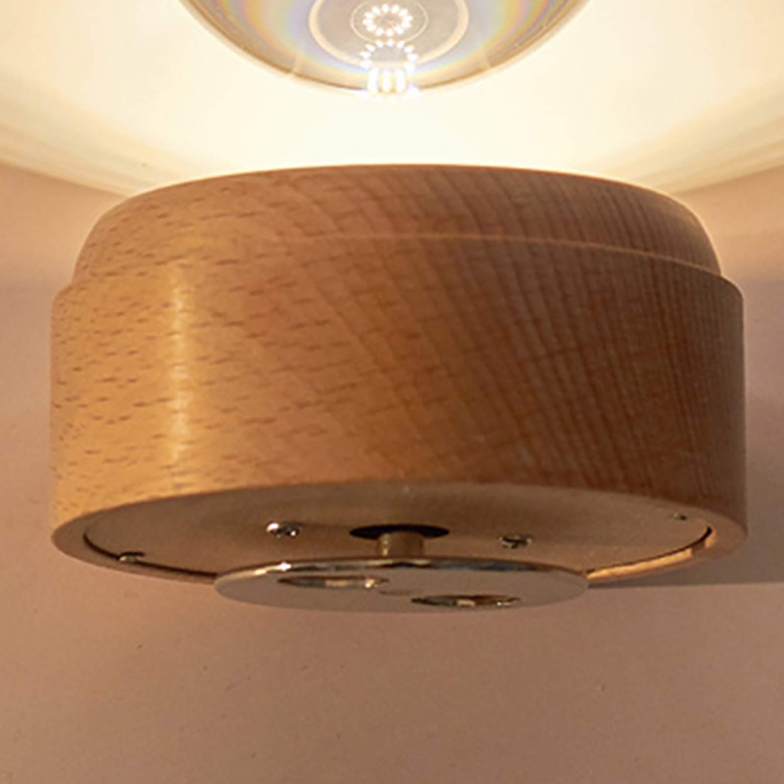 Nachtlicht, Nachtlicht mit rotierender Spieluhr, Nachtlicht auf Holzbasis, wiederaufladbar über USB für Schlafzimmer, Wohnzimmer, Nacht