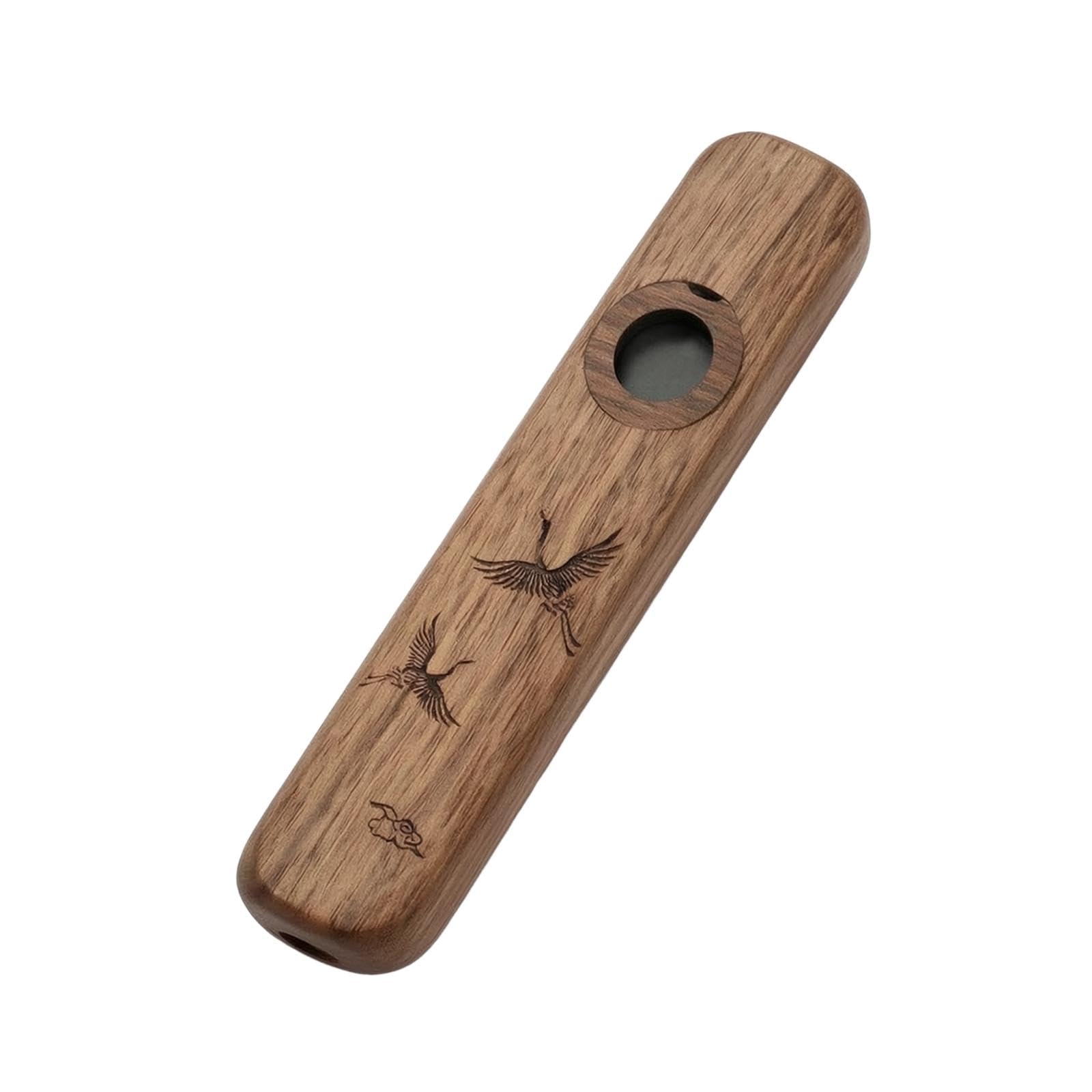 NIVAA Wooden Kazoo Engraved Kazoo Polished Wind Instrument for Hobbyists, Beginners, Casual Rehearsal Music Education Black Crane-image-37