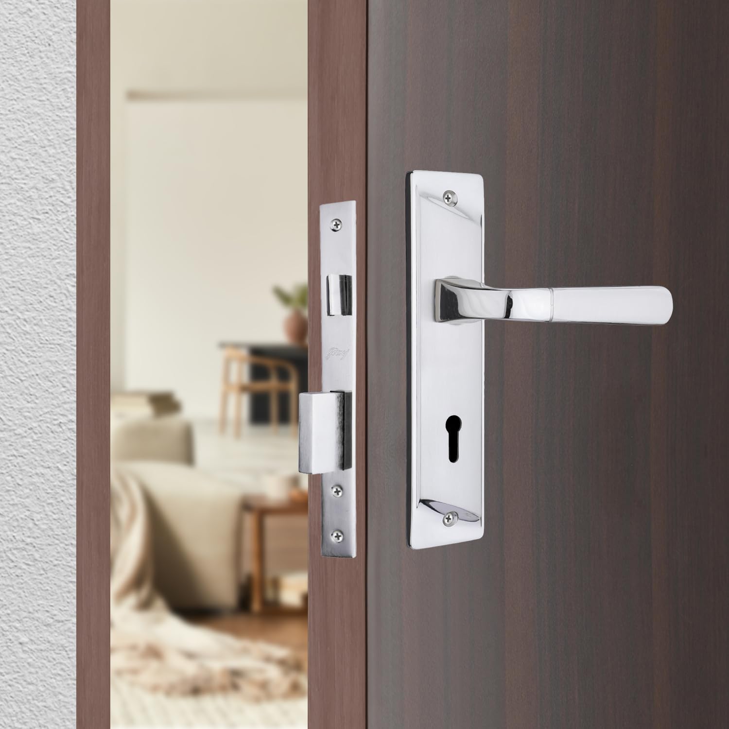 Godrej Locking Solutions and Systems Locks ELC 04 6-Lever Zinc Alloy Door Handle with Lock Body- Silver-image-7