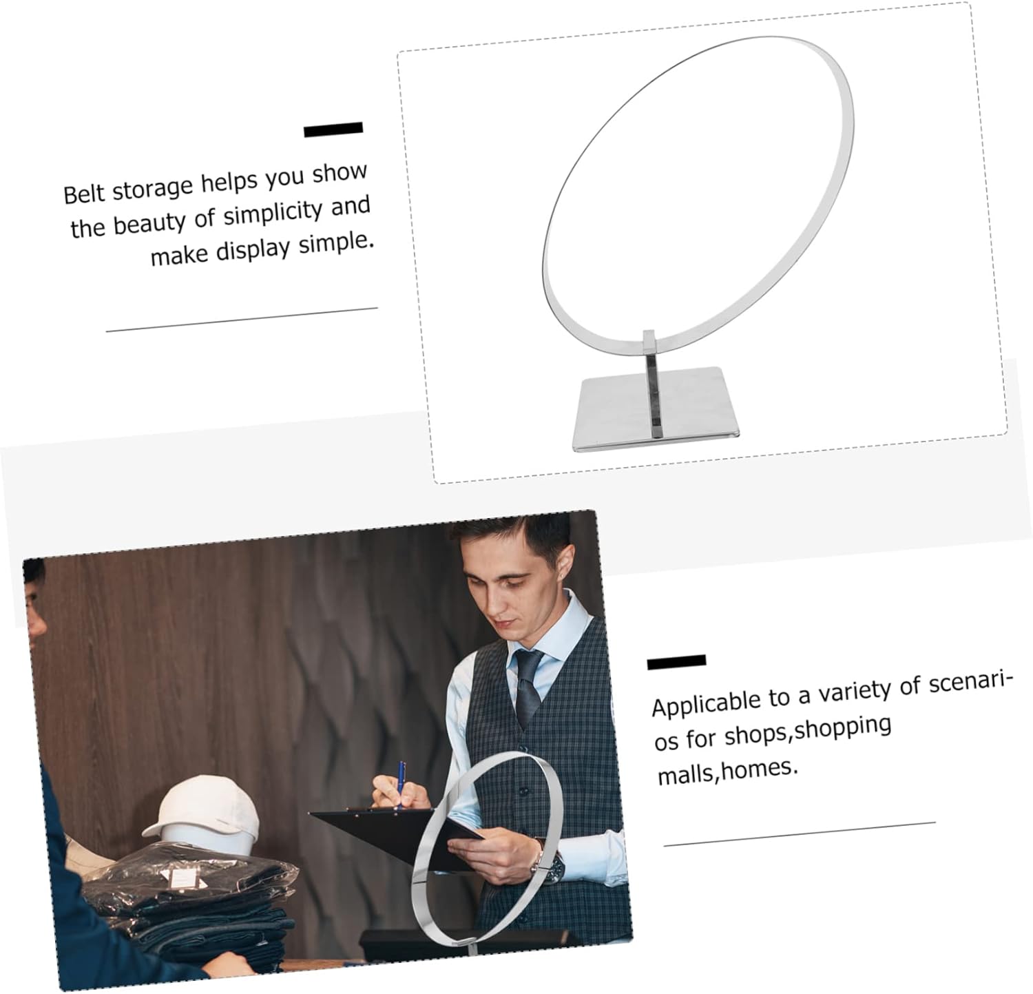 Stainless Steel Belt Bracket Display Rack Championship Belt Groove for Men