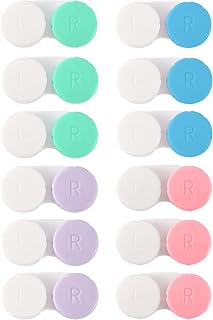 12PCS Colorful Contact Lens Case, Immersion Kit, Leak-Proof Packaging, Suitable for Outdoor Mini Case Screw Top