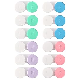12PCS Colorful Contact Lens Case, Immersion Kit, Leak-Proof Packaging, Suitable for Outdoor Mini Case Screw Top