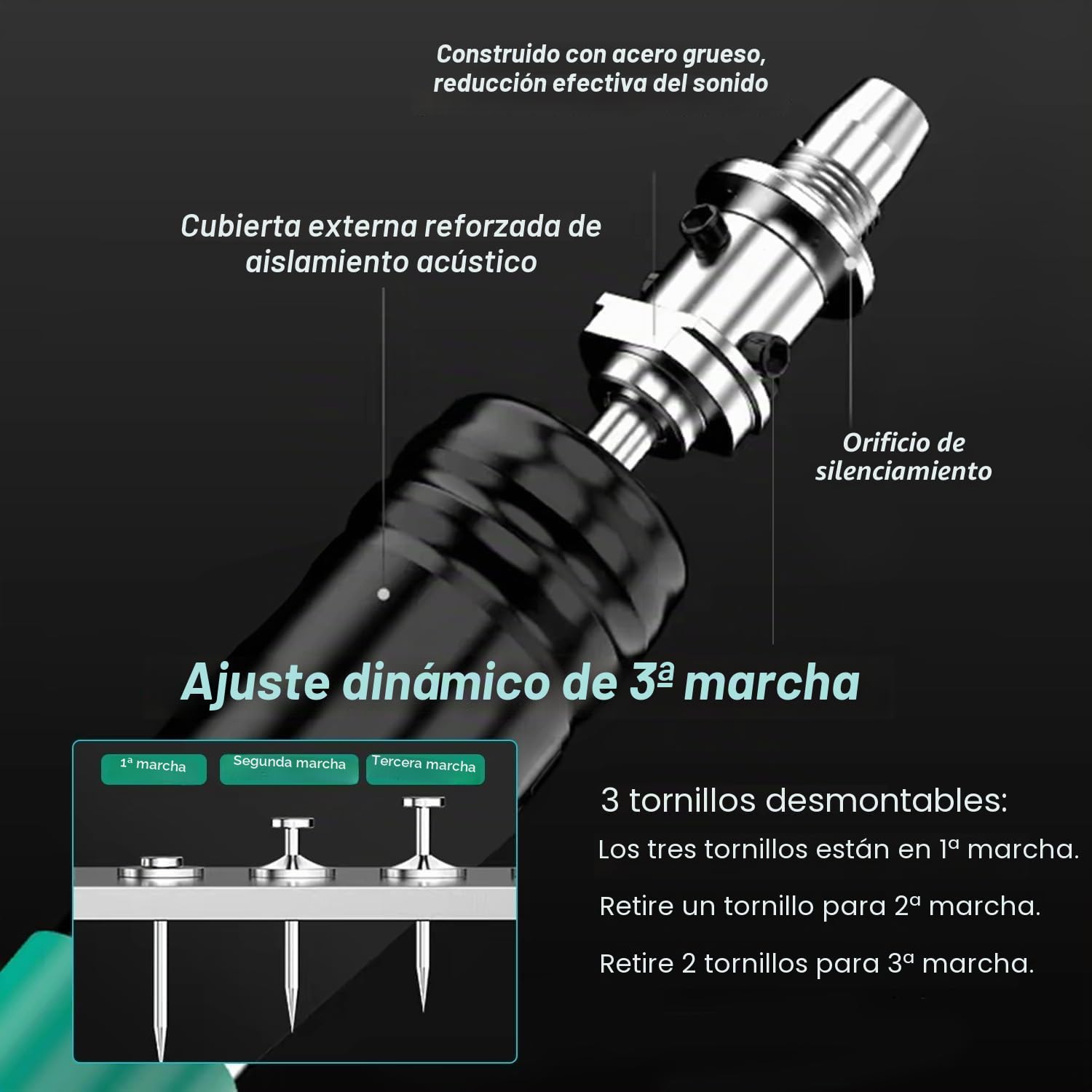 Pistola de Clavos para Hormigon Neumatica, Clavadora Hormigon, Nail Gun, Pistola de Impacto Clavos con 100 Clavos Redondos - para Acero y Concreto - Fácil de Usar