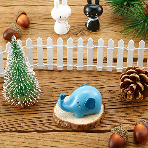 Chinco 4 Pieces 35 Inch Fairy Garden Fence Wood Picket Fence Miniature Garden Ornament for Dollhouse Mini Village Landscape Home Plant Pot DIY Diorama Project(White)