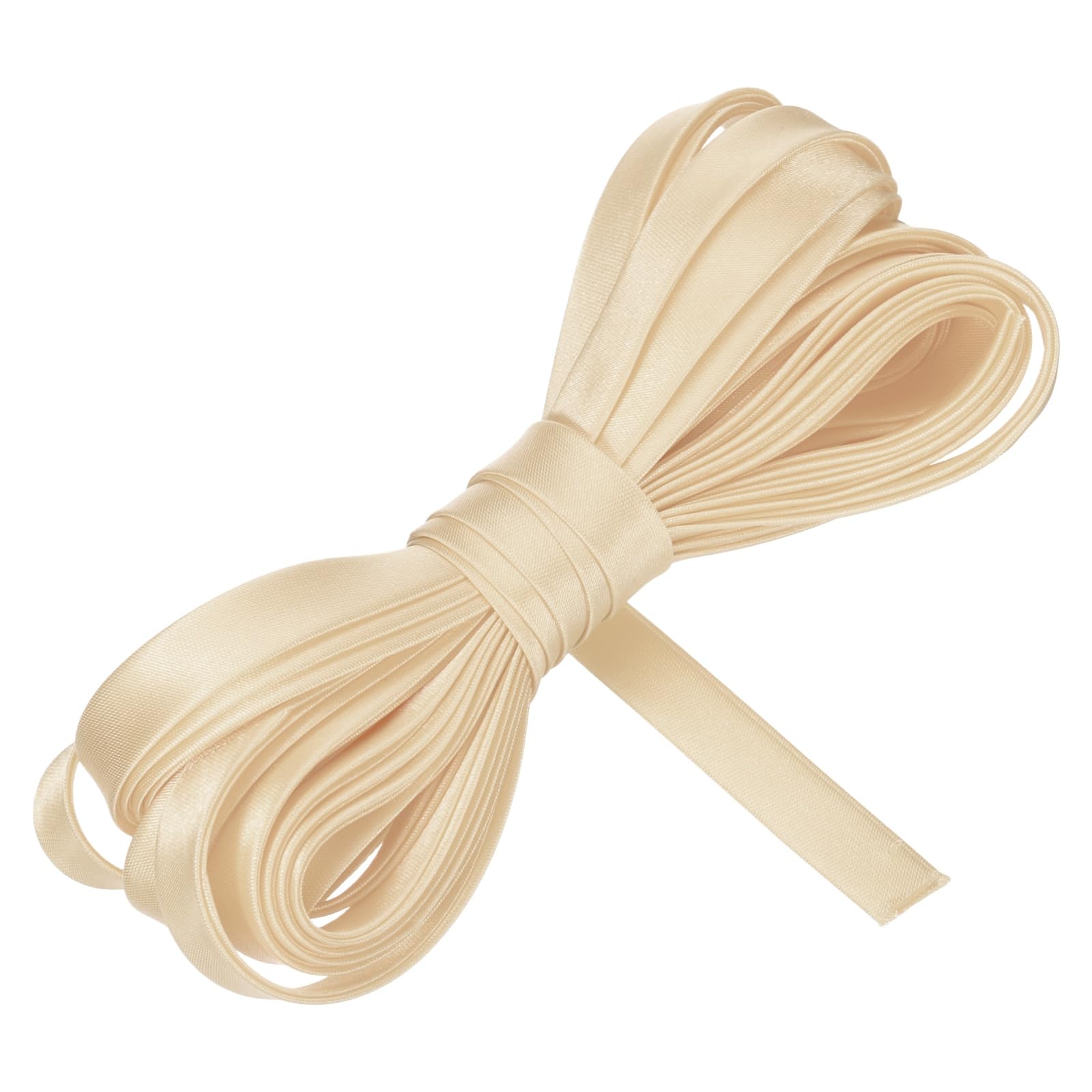 sourcing map Double Fold Bias Tape for Sewing 1/3 Inch x 5.5 Yards Satin Pre-fold Continuous Binding Tape for Seaming Quilting Hemming Binding DIY Crafts, Beige โ image 1