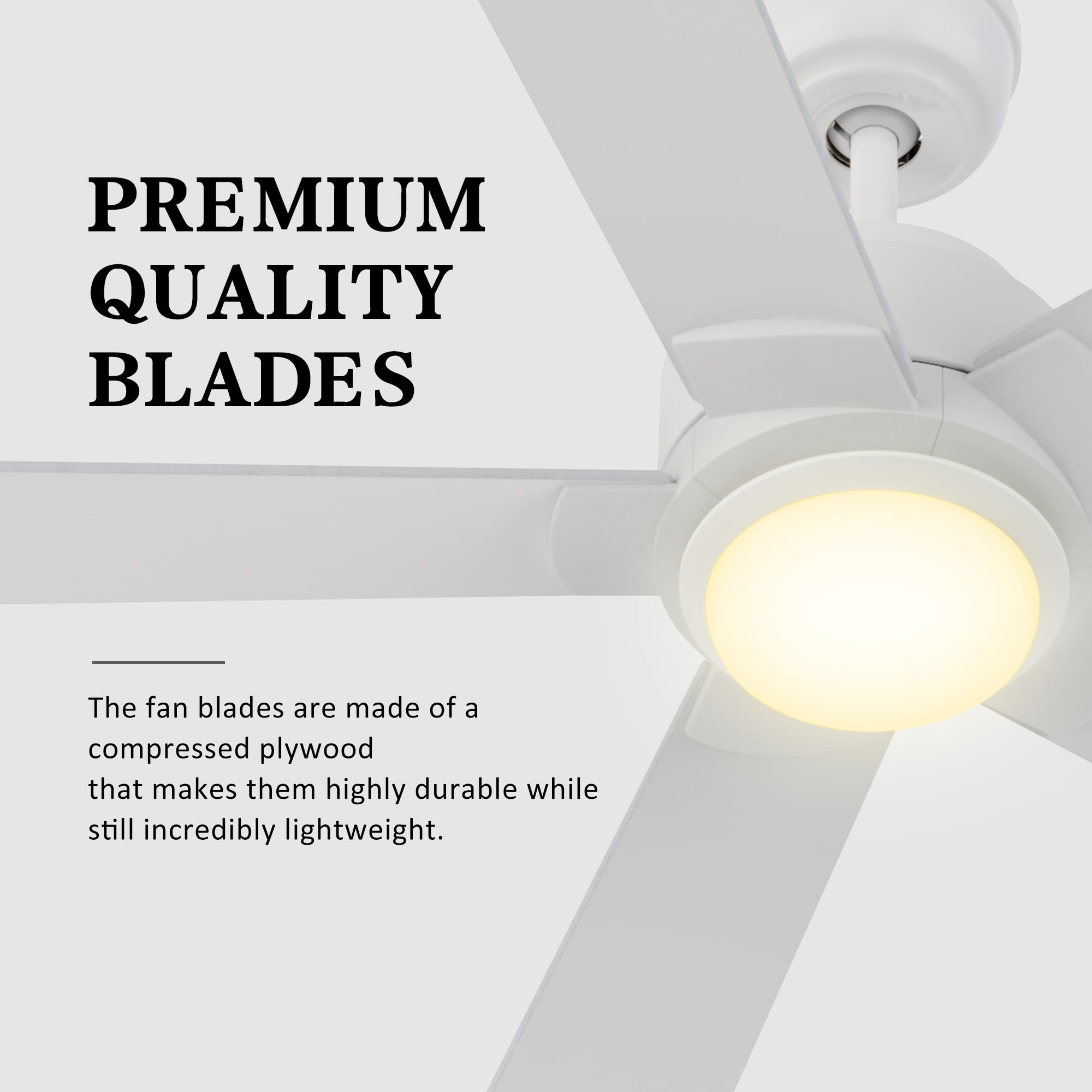 SMAAIR 60" Smart Ceiling Fan With Light - DC Motor, Remote Control, 10 Speeds & Reversible Blades