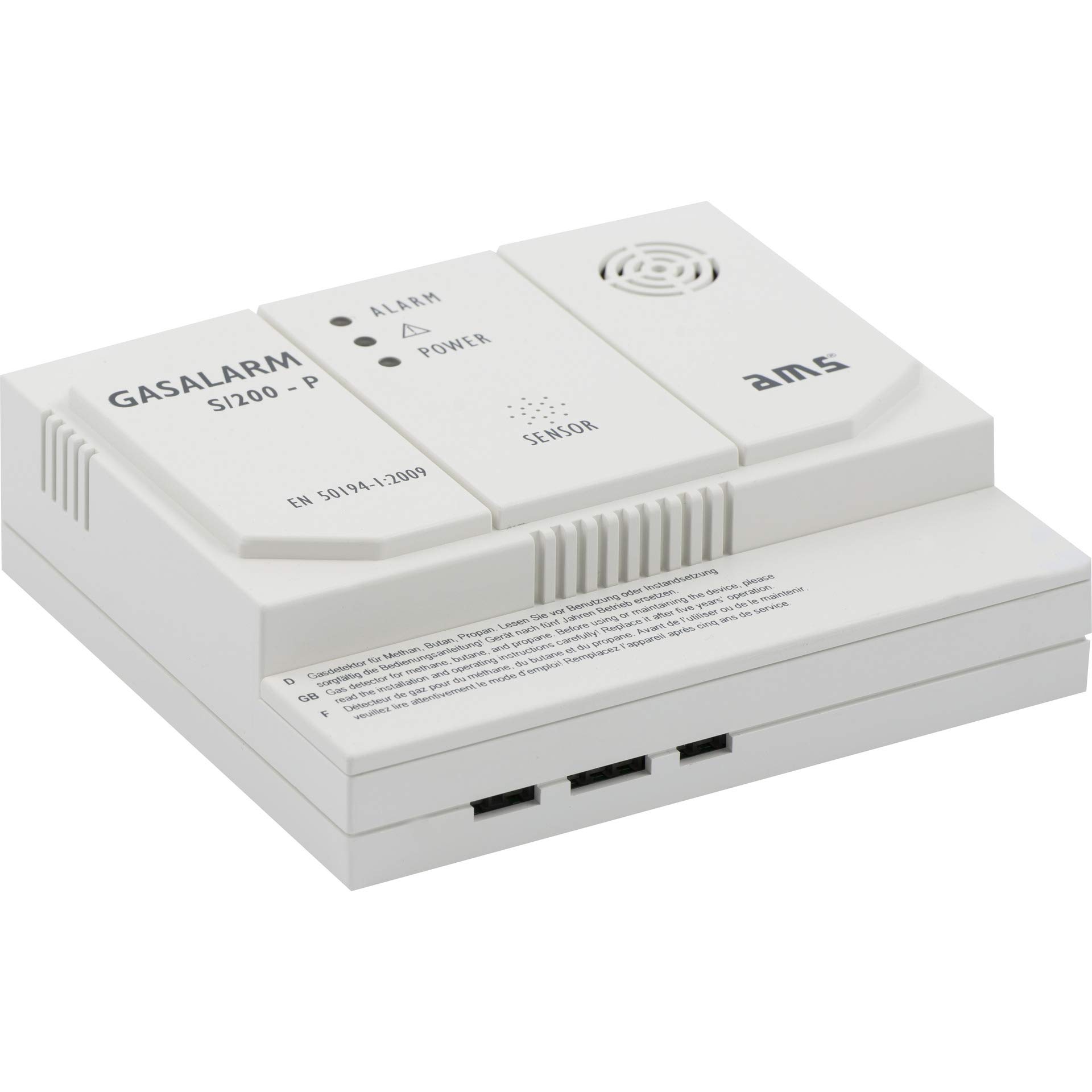 Gasmelder Erdgas+Flüssiggas Gasalarm S/200-P 230 Volt AMS - mit Schaltausgang