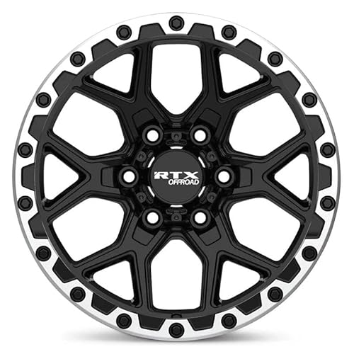 20x9 inch Custom Wheel - Gloss Black Milled with Machined Lip Offroad Design Aluminum Alloy Rim Offroad Bolt- Pattern 6x139.7 mm Offset 20 mm