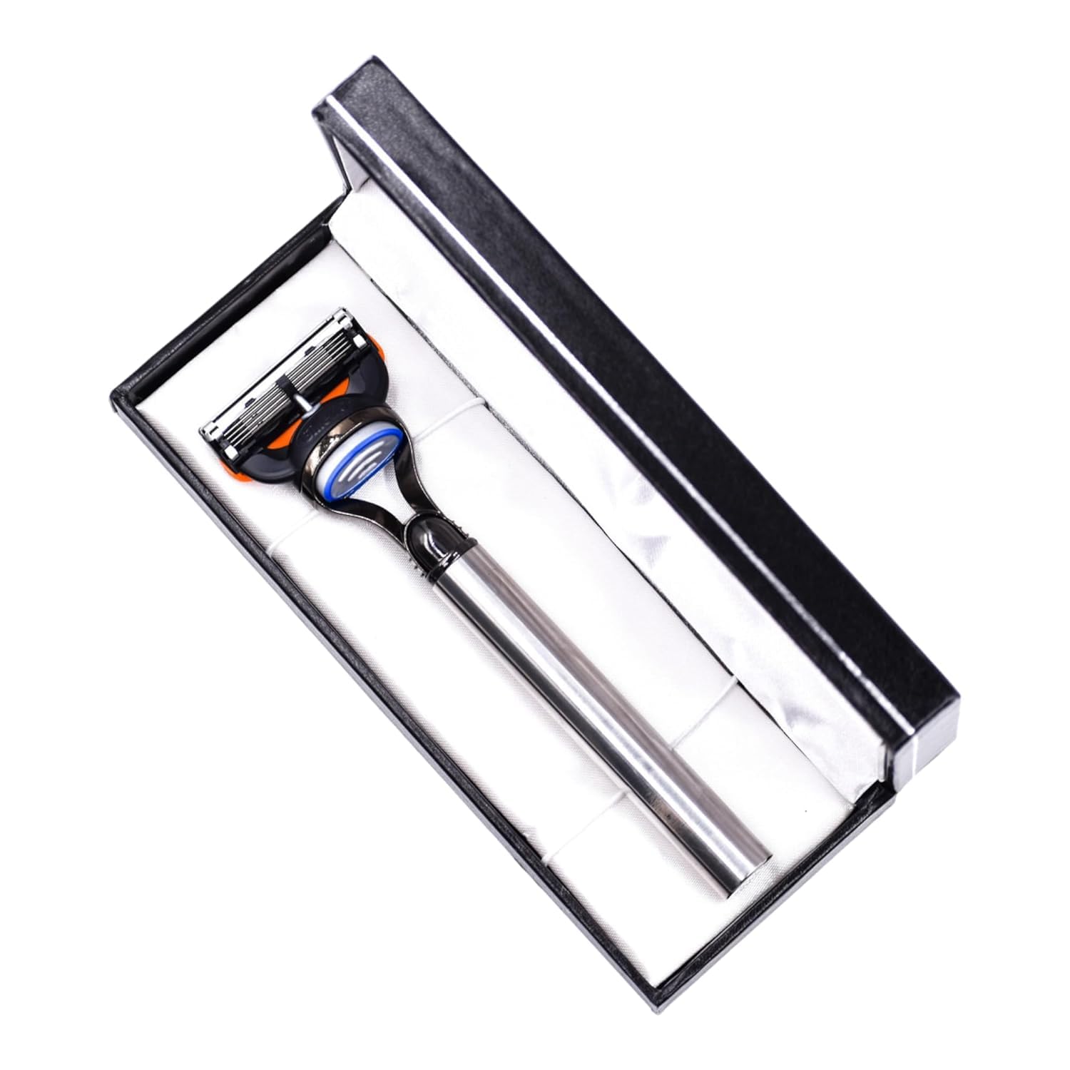 Parker Safety Razor Maquinilla de afeitar Gillette Fusion compatible de Parker Con extralarga de peso pesado de acero inoxidable Mango
