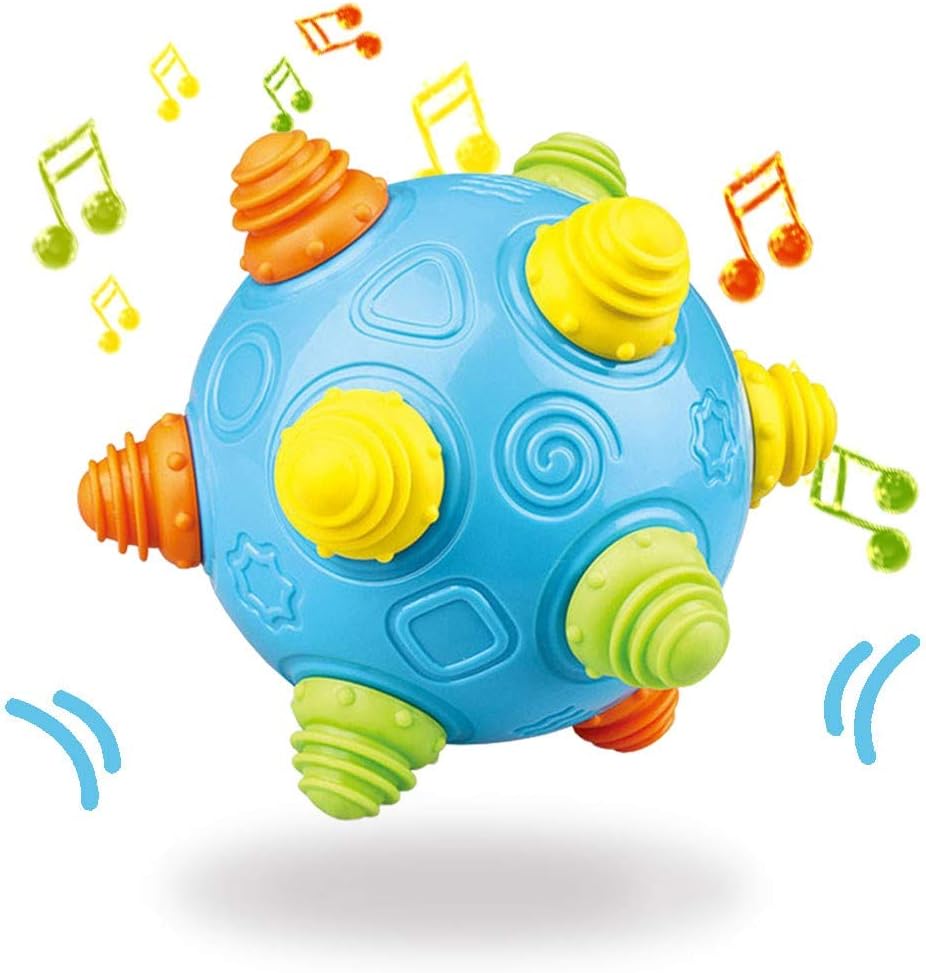 Bumble Ball Vibrating Crawling Chuckle Ball Baby Music Shake Dancing Ball Toy, BPA Free Bouncing Sensory Developmental Boys and Girls
