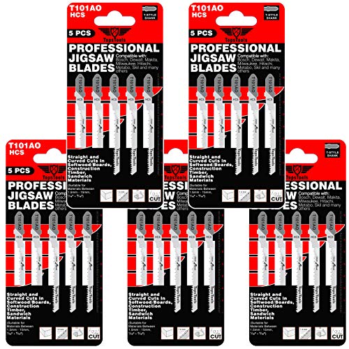 25 x TopsTools T101AO Lames de scie sauteuse pour Bosch, Dewalt, Makita, Milwaukee et bien d'autres encore Cover
