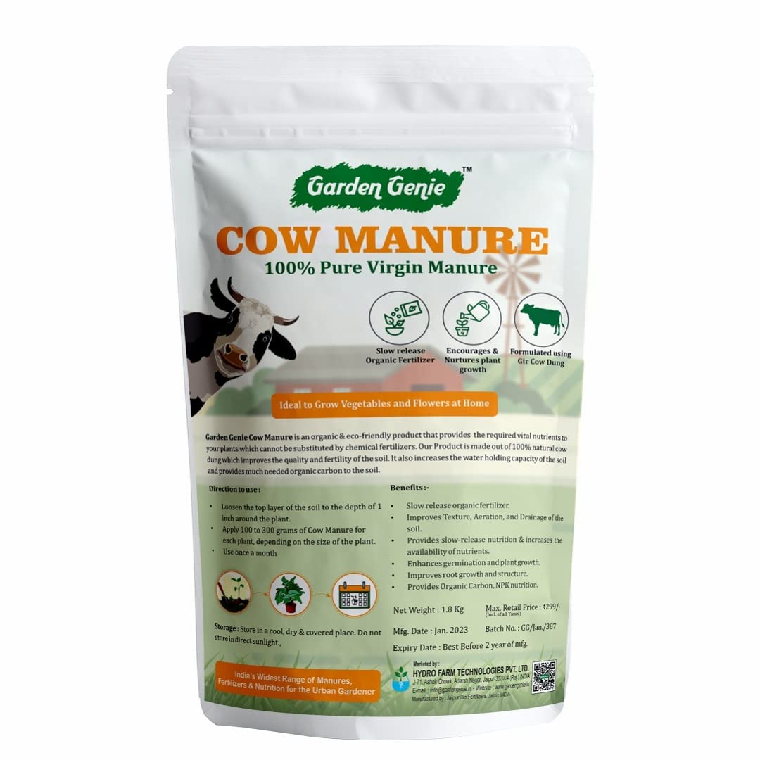 Garden Genie Cow Dung Manure Fertilzers for Plants 1.8 Kg | Organic Compost Khaad for Plants Home Garden (B091HXD1RQ) Amazon Price History, Amazon Price Tracker