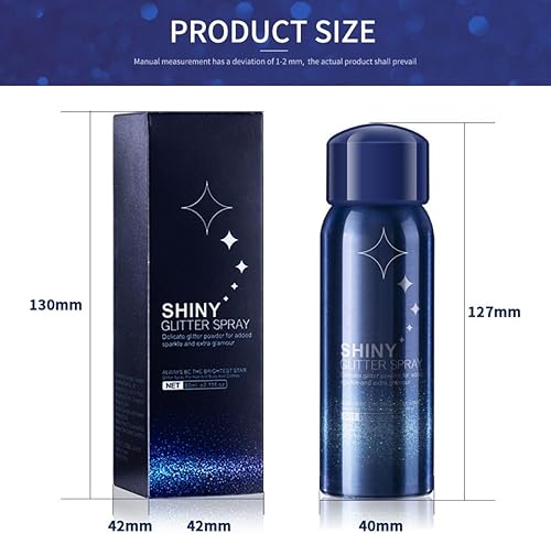 Body Glitter Spray, Perfect Glitter Spray for Body and Hair&Clothes Music Festival Stage Makeup and Festival Rave (2.11 Fl Oz)