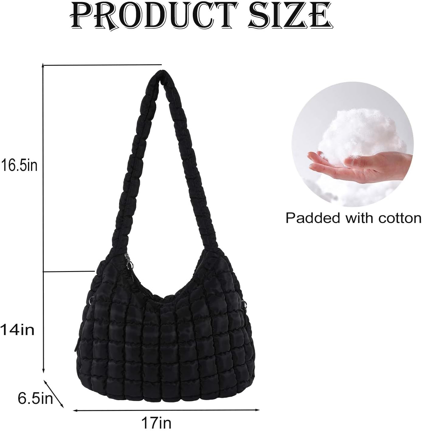Quilted Tote Bag Quilted Puffer Crossbody Bags for Women Lightweight Quilted Padding Hobo Bag Quilted Shoulder Bag