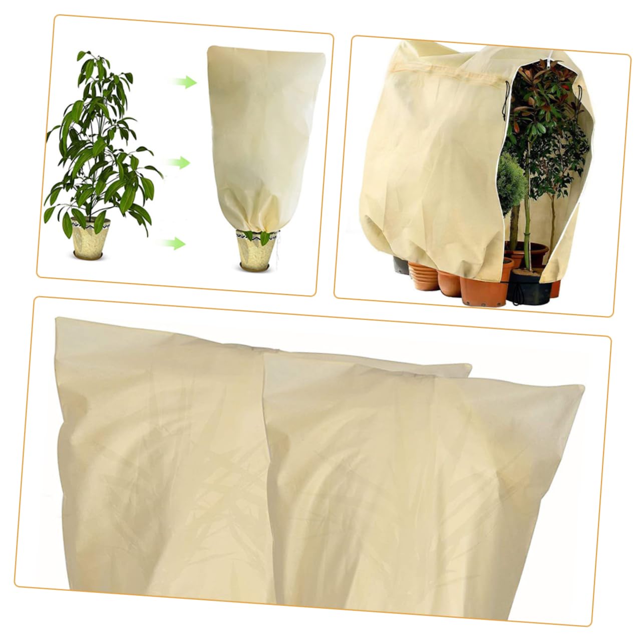 Copertura per Piante da Giardino Non Tessuto Cordino Integrato per Protezione dal Gelo di Arbusti e Piante su Balconi e Giardini