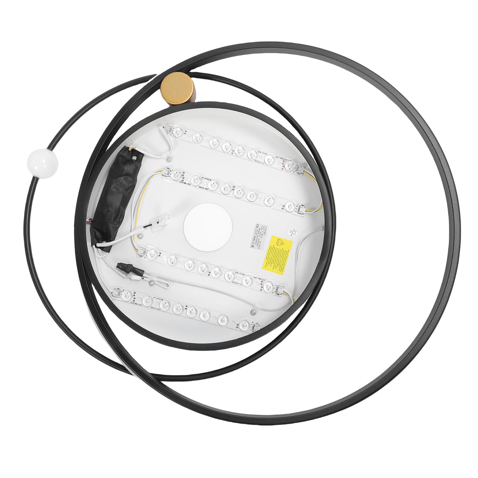 FTVOGUE 2-pierścieniowa Sufitowa LED 3000–6000 K z możliwością Przyciemniania za pomocą Pilota i Funkcji Pamięci do Sypialni, Salonu, Kuchni (BLACK)