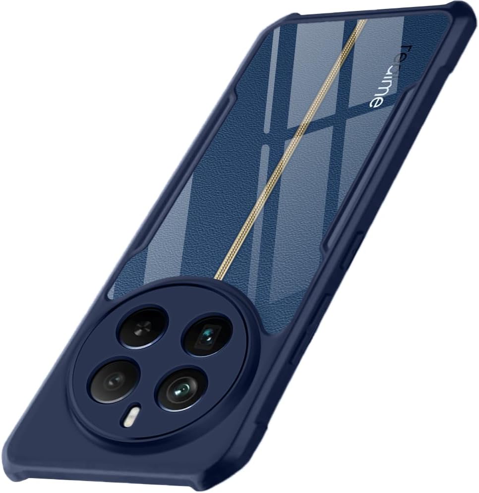 TheGiftKart Shockproof Crystal Clear Realme 12 Pro / 12 Pro Plus 5G / Realme P1 Pro 5G Back Cover Case | 360 Degree Protection | Shock Proof Design | Transparent Back Cover (PC & TPU, Blue Bumper)