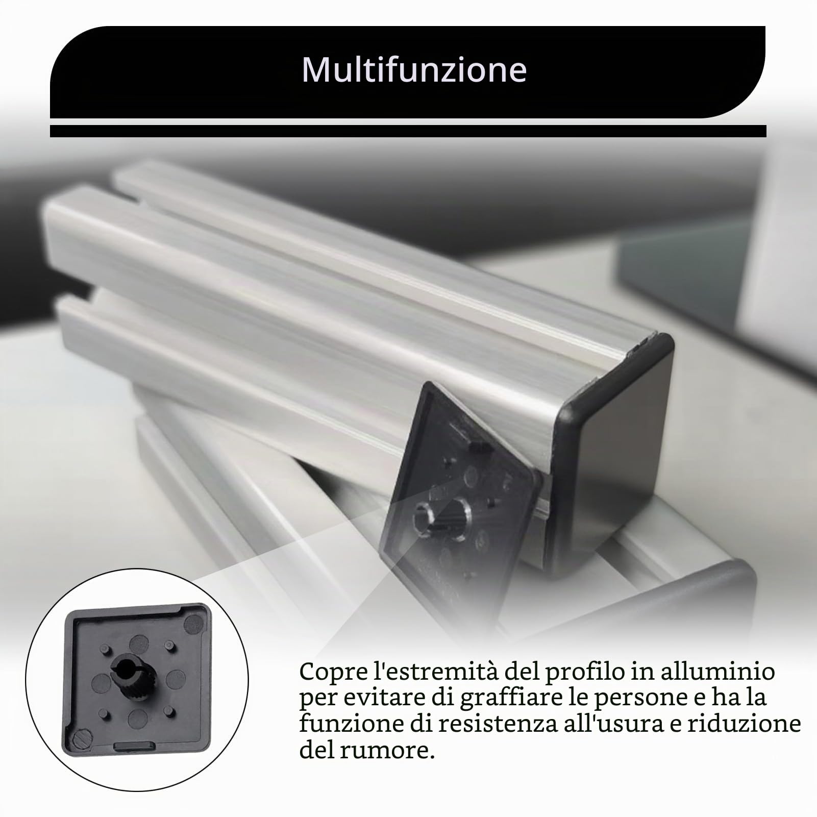Tappi Terminali Per Profilo Alluminio 30x30, Coperture Di Finitura Per Profilati Estrusi, Protezione Estremità In Nylon Nero, Set Da 40 Pezzi
