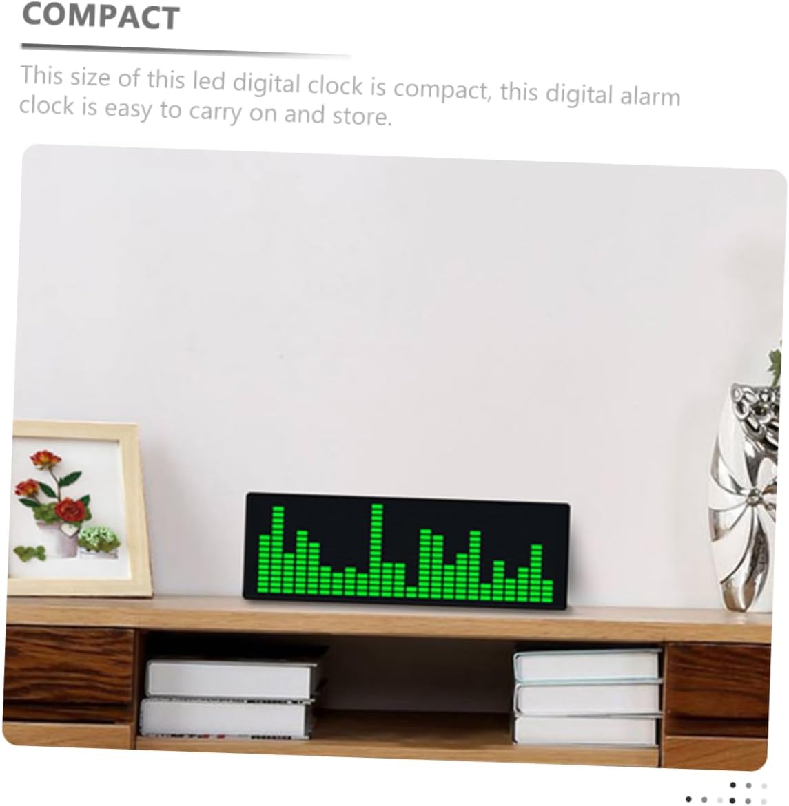 Vaguelly Digital Led Alarm Clock Voice Control and Brightness Music Display for Bedroom