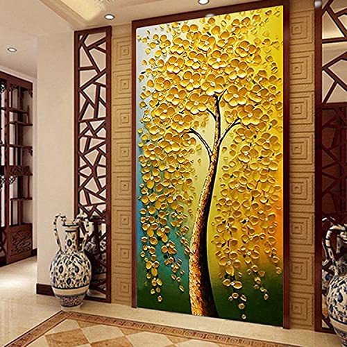 Broderie Diamond Painting Cristal Strass Arbre d'or Grand Format