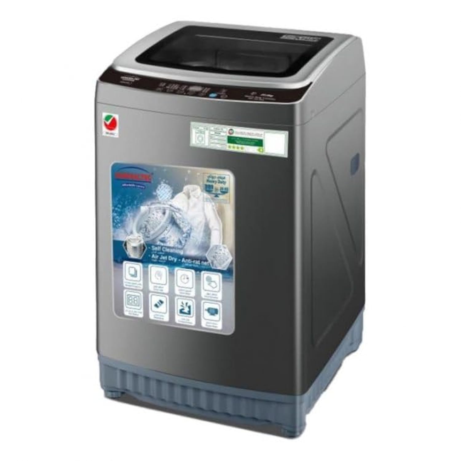 GeneraltecHeavy Duty Automatic Top Load 22 Kg Self Cleaning Washing Machine with Air Jet Dry, Anti-Rat Net, Quick Wash, Metal Body, Copper Motor | 560 RPM - 1 Year Warranty, Model-GWA22K