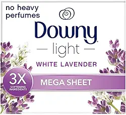 Downy Lenço Amaciante para Secadoras Calm White Lavander Megasheets, 60 Folhas