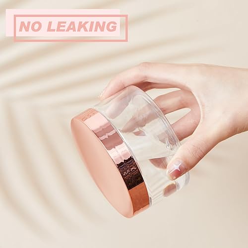Miniatura 5 de Dandat 24 recipientes de plástico PET para cosméticos a prueba de fugas, frascos cosméticos vacíos con tapa y etiqueta, tarros de viaje de