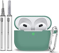 Vista 55 de Funda para AirPods Pro con kit de limpieza, funda de silicona suave para Apple AirPod Pro de 1ª/2ª generación, accesorios de funda AirPods Pro/Pro 2